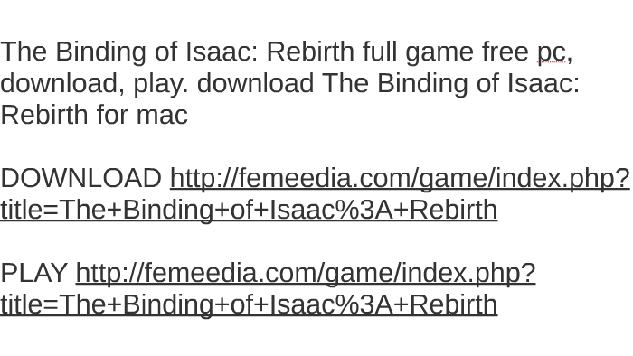The binding of isaac rebirth guide